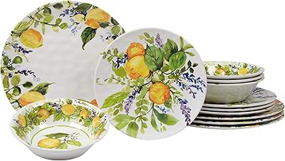 Table service in melamine 12 pieces certified international lemon, multicolored.. Experience the ease of modern shopping with DIAYTAR NIGERIA's vast selection and quick delivery service.