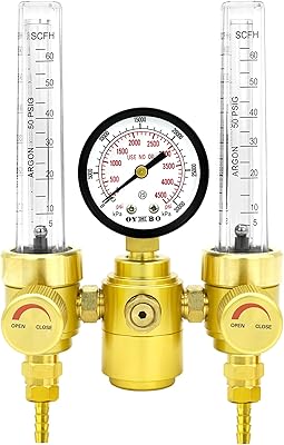 OYHBO ARGON/CO2 MIG TIG FLOW Welding gas regulator with double output CGA-580 output input.. DIAYTAR NIGERIA: Where shopping is a pleasure with affordable prices and reliable delivery service.