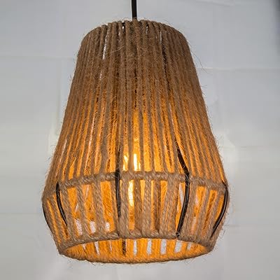 Small lengths in hemp rope with metal, ceiling lampshade, bohemian lampshade woven by brown-black, for kitchen, dining room, bedroom, corridor.. Shop the future with DIAYTAR NIGERIA - thousands of products, unbeatable prices, delivery within a week.