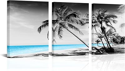 Saypeacher 3 pieces black and white hawaii beach landscape wall art palm art photos wall decoration.. Shop smarter, not harder with DIAYTAR NIGERIA - thousands of products at your fingertips with affordable delivery.