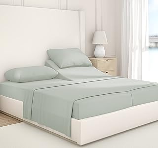 Adjustable luxury luxury adjusted bed, 100 % cotton 500 threads, fitted cut, set of 5 pieces with 2 double XL sheets, sheets and hotel quality pillowcases (large split bed, plain color) silver).. Order today, receive this week — shopping with DIAYTAR Nigeria is that simple.