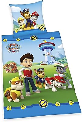 Reversible bedroom Hairding Paw Patrol, duvet cover 135 x 200 cm and pillowcase 80 x 80 cm, cotton/reinforced.. Your ideal shopping companion, DIAYTAR NIGERIA offers unmatched variety with delivery within a week.
