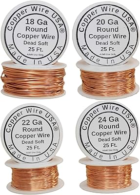 Naked and flexible copper thread for leisure, crafts and making jewelry 18, 20, 22 and 24GA (4 sizes with 25 "each) each).. Explore fashion, tech, home goods, and more on DIAYTAR Nigeria — always affordable, always fast.