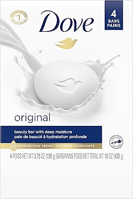 Dove Beauty Bar Cleaning Soft for the Skin, Soft and soft moisturizer for skin, original based on 1/4 of moisturizing cream, 106 g, 4 units.. Your favorite brands are just a click away on DIAYTAR Nigeria.