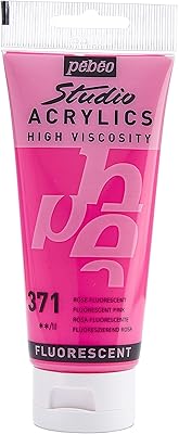 Pebeo 832371 Premium studio acrylic painting - acrylic painting - fluorescent acrylic - fluorescent pink, 100 ml.. DIAYTAR NIGERIA: Bringing quality products to your doorstep at prices that won't break the bank.