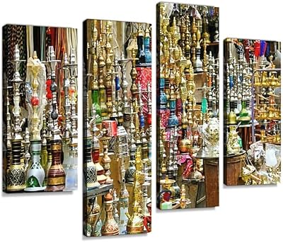 Printing on Veluca canvas in the Nile, framed wall art images, digital printing, abstract painting, home decoration, office, ready to hang, 4 panels, 4ps.. Shop with confidence at DIAYTAR NIGERIA, enjoying competitive prices and delivery within 8 days.