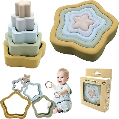 Flexible educational learning construction blocks, stackable silicone teeth toy for baby 100 %