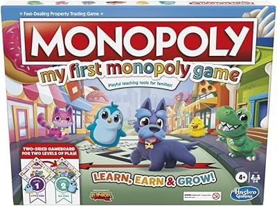 My first monopoly game, a board game for children from 4 years old, a double -faced game board, fun teaching tools for families, Multicolor.. DIAYTAR NIGERIA revolutionizes online retail with our extensive selection and dependable shipping service.