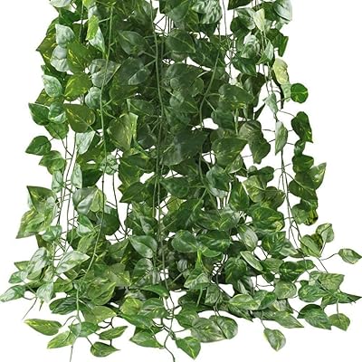 McMulla artificial ivy plants, 12 strands of 24 m, crowns of artificial flowers to hang for the house, the kitchen, the garden, the office, the wedding, the wall decoration, green.. Shop with purpose at DIAYTAR NIGERIA, where diverse selection meets budget-friendly nationwide delivery.