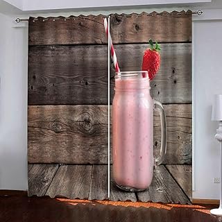 Blackouts with boards in planks and milkshakes with strawberries, thermal insulation curtains, printed curtains, a pair size: L336 cm x l183 cm.. Experience the ease of modern shopping with DIAYTAR NIGERIA's diverse marketplace delivered promptly.