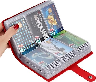 Visit card holder, Women's Men's Carte Cartes with 90 cards, Identity Carte (Red).. Shop with confidence at DIAYTAR NIGERIA, enjoying competitive prices and delivery within 8 days.