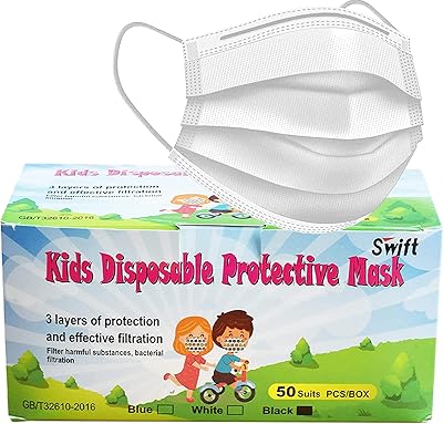 Children's mask 50 pieces, 3 -layer children's mask with comfortable stretch outline for boys and girls, for interior and exterior use (3 white layers).. Discover the perfect shopping balance at DIAYTAR NIGERIA with competitive prices and prompt delivery.