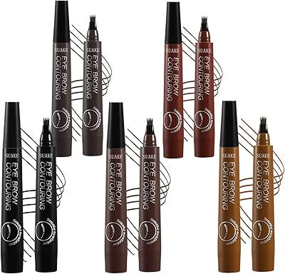 Wooden tattoo pen - Waterproof precision eyebrow pen with mini applicator - makeup pen with 4 fork tips - improved head design, 5 colors.. DIAYTAR NIGERIA: Nigeria's answer to affordable online shopping with reliable 5-8 day delivery guarantee.