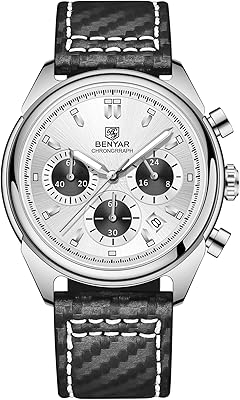 Benyar chronograph analog chronograph watch resistant water with leather bracelet.. Your complete shopping solution, DIAYTAR NIGERIA offers extensive choice with competitive prices and delivery.