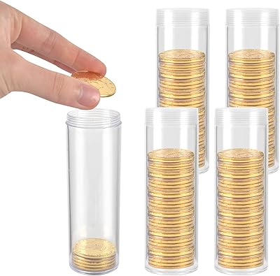 5 pieces storage tubes for transparent plastic coins from a half-dollar Nickel wallet tubes for the collection of coins.. No delays, no drama — just fast, affordable shopping with DIAYTAR Nigeria.
