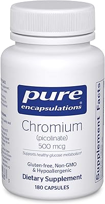 Pure encapsulations chrome (picolinate) 500 mcg | Hypoallergenic healthy fat supplement and carbohydrate metabolism* | 180 capsules.. DIAYTAR NIGERIA: Making quality products accessible to all Nigerians at affordable prices.