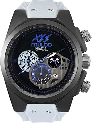 Molco Krypton watch in stainless steel with silicone bracelet, quartz movement, chronograph, analog display, luxury, water resistant.. Skip the traffic, shop online — DIAYTAR Nigeria brings it to you.