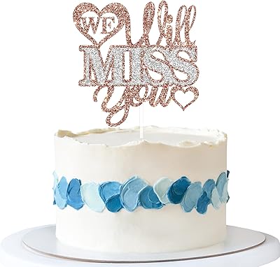 Talorin "We will miss you" Slake cake decoration Cake Decoration of good retirement Decoration supplies of Diploma Party (Rose and Silver Gold).. DIAYTAR NIGERIA brings the market to your fingertips with affordable prices and prompt delivery service.