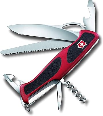 Victorox Ranger 79 pocket knife at large handle 0.9563.MC Red and black pocket knife with 12 functions and 2 -components scale for excellent grip.. DIAYTAR NIGERIA brings affordable shopping to every Nigerian home with delivery in just 5-8 days.
