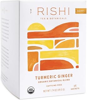Rishi tea in turmeric and ginger, tea bags without caffeine, 15 units.. DIAYTAR NIGERIA makes online shopping accessible with our budget-friendly prices and reliable shipping.