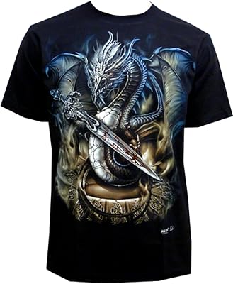 Cotton man dragon t-shirt shining in the dark with short sleeves and magnificent patterns printed in front and behind.. Experience the power of choice with DIAYTAR NIGERIA's extensive catalog delivered within the week.