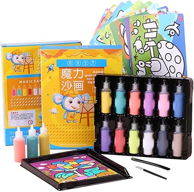 Wiselotif Sand Set of 12 pieces of art and scenic crafts and crafts for children with 12 sheets of artistic drawing cards for children.. DIAYTAR NIGERIA delivers more than expected with our extensive catalog and 5-8 day delivery service.