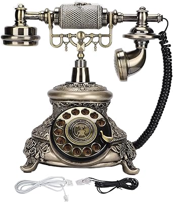Ancient phone, old classic European telephone with telephone line, old -fashioned phone renovation functions for home, office, coffee (bronze).. Explore fashion, tech, home goods, and more on DIAYTAR Nigeria — always affordable, always fast.