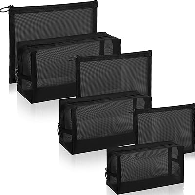 6 pieces cosmetic bags in mesh makeup bags with zipper in mesh portable travel makeup kit for home office travel accessories, black.. DIAYTAR NIGERIA: Making quality accessible to all Nigerians with affordable prices and quick delivery.