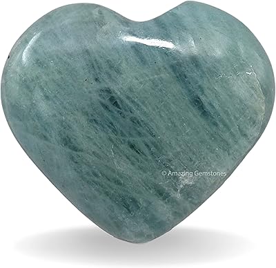 Aigue -Marine Crystal Palm stone in the shape of a heart - Pocket massage stone for natural balancing of body chakras, reiki therapy and crystal grid.. Fast, easy, and affordable — that’s shopping the DIAYTAR Nigeria way.