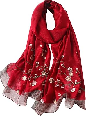 Wincess yu long floral embroidered mulberry embroidered scarf, shawl style and scarf, one size.. Experience the DIAYTAR difference with our vast product selection and delivery within 5-8 days.