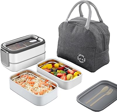 Amber Home lunch box, children's tiffin box lunch box for adults and desk, isolated bento lunch box with dishes and lunch box bag with 2 compartments, waterproof, dishwasher, BPA-free.. DIAYTAR NIGERIA: Where quality meets affordability, with thousands of products delivered in less than 8 days.