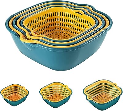 Sagreni kitchen colander set together in portable food plastic 3.. Discover the joy of online shopping with DIAYTAR NIGERIA's budget-friendly prices and reliable shipping.