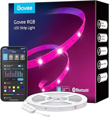 RVB Govee LED light strip, Bluetooth LED lights of 65.6 feet with application by application, 64 scenes and music synchronization, changing color lights for bedroom, bedroom, kitchen, party, listed adapter, 2 rollers of 32.8 feet.. Affordable choices, delivered fast — that's the DIAYTAR Nigeria promise.