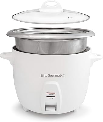 Elite Gourmet ELITE ELC-2020 electric rice cooker with interior stainless steel saucepan to prepare soups, stews, cereals and cereals, 20 cups, white.. DIAYTAR NIGERIA: Where shopping is a pleasure with affordable prices and reliable delivery service.