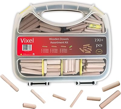 Vixel M6 M8 M10 M10 Box of matched wooden ankles for furniture repair, wood work, crafts and improvement of habitat, including grooved traffic jams, a grooved pin, wooden ankles and a level gauge.. DIAYTAR Nigeria — the online store where variety meets value.