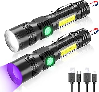 UV pocket lamp, mini rechargeable pocket lamp 3 in 1 ultra light 3000 high lumens, waterproof magnetic led pocket lamp, 7 light lamp lights (2 UV pocket lamps).. Why shop anywhere else? DIAYTAR Nigeria has it all and delivers fast.
