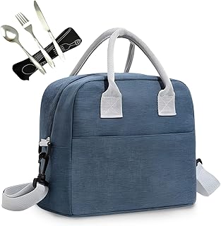 Dasfin lunch bags for women with set of cutlery and sustainable isolated thermal tote bag for work, university, picnic, beach and park.. DIAYTAR NIGERIA brings the marketplace experience online with affordable and reliable delivery service.