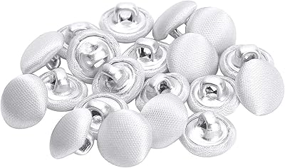 Package of 20 tackmeter tuxedo buttons, metal rod buttons covered with soft satin for conventional costumes, wedding dresses, blouses, coats, 10 mm (white).. Navigate through thousands of products at pocket-friendly prices with DIAYTAR NIGERIA's easy-to-use platform.