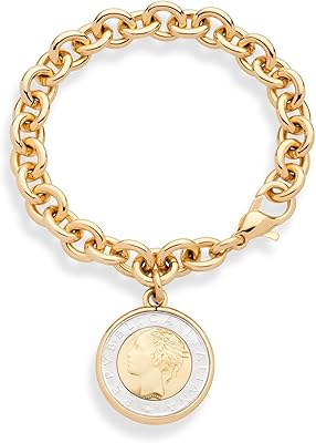 Rolo bracelet with pendulums in 18 -carat gold on real Italian bronze, 500 readers for women, stainless steel, silver sterling.. Shop confidently with Nigeria's most trusted e-commerce platform, offering swift and affordable delivery.
