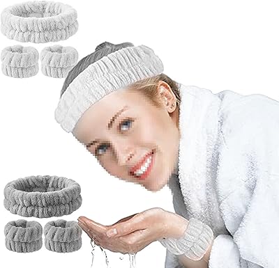 2 sets of strips of spa, set of microfiber facial bracelets, washable headband, suitable for girls and women, wash the face with an elastic bracelet absorbing perspiration (white and gray).. Experience shopping freedom with DIAYTAR NIGERIA's vast catalog and nationwide 5-8 day shipping.