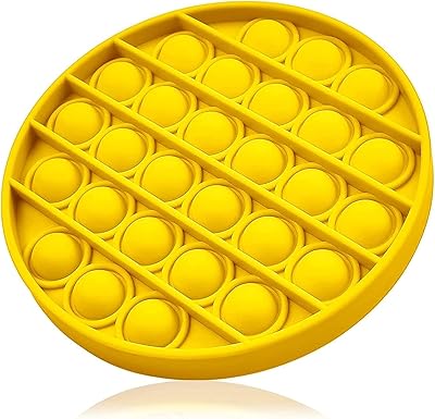 Sensory toy Push and Pop Bubble Fidget, a silent side and a noisy side for pop, ADHD, autism, special needs, anti-stress, silicone pressing toy, an excellent way to relax and keep occupied adult children, yellow.. Discover endless possibilities with DIAYTAR NIGERIA's extensive product range and affordable shipping.