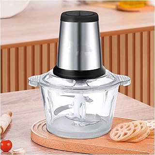 Multifunction electric meat chopper in 2L stainless steel, domestic chopper adapted to meat, vegetables, fruit and nuts (transparent glass).. DIAYTAR NIGERIA: Where shopping is easy, prices are low, and delivery is just days away.