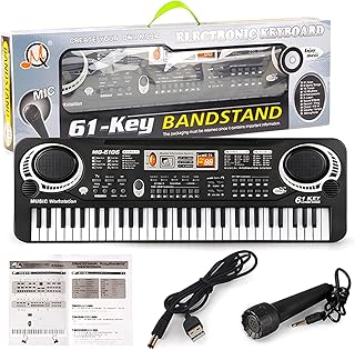 Piano with keyboard 61 electronic piano keys with microphone digital keyboards for beginners.. Your everyday shopping destination, DIAYTAR NIGERIA offers unbeatable value with quick delivery times.