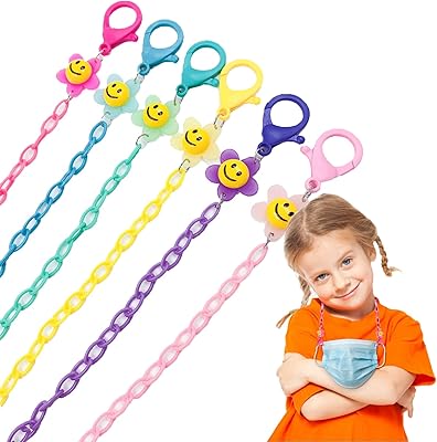 Children's mask cord, 6 pieces of glasses cord, portable and reproducible, with a beautiful and durable cartoon design for children and women, in acrylic, 21.65 inch, pack of 6 colors.. Enjoy deals you can’t resist and delivery you can trust — DIAYTAR Nigeria.