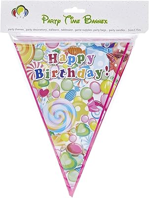 Beautiful triangular 6 -piece birthday banner with bubble pattern.. Experience shopping freedom with DIAYTAR NIGERIA's vast selection and 5-8 day nationwide delivery service.