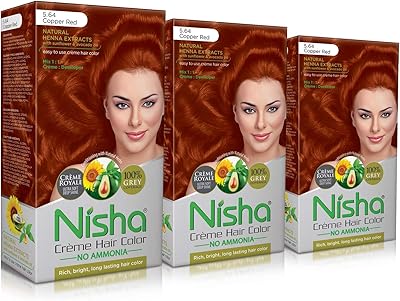 Nisha Creme Coloring Hair Red Copper (Pack of 3).. Great deals and fast delivery — the DIAYTAR Nigeria guarantee.