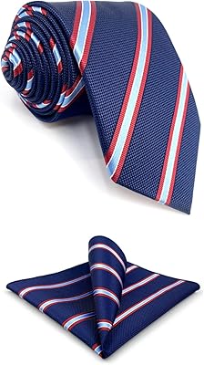 Navy blue striped men ties with red stripes for set of costume ties.. Discover more ways to save — every day on DIAYTAR Nigeria.