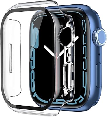 Smiling Lot of 2 rigid drenched glass screen protectors compatible with Apple Watch Series 8/Series 7 45 mm, Ultra fine rigid shell in PC - Transparent.. Spend less, get more — that’s the DIAYTAR Nigeria promise.