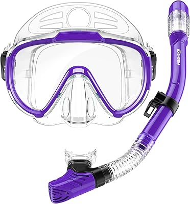 Emsina dry tuba set, wide panoramic view, anti-fog underwater diving mask, professional diving equipment.. DIAYTAR NIGERIA delivers more than purchases - we deliver affordable shopping solutions within the week.