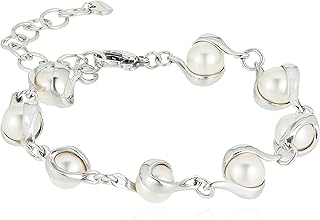 Silver bracelet for women skagen, skj0092040, 19 centimeters, stainless steel, pearls.. DIAYTAR NIGERIA: Where smart shoppers find everything they need at prices they can afford.